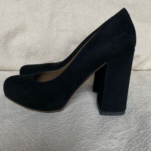 Marni Black Suede Block Heel Pumps